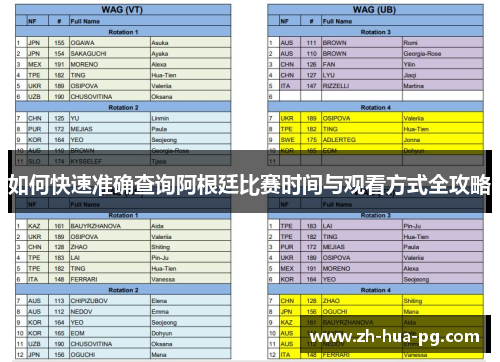 如何快速准确查询阿根廷比赛时间与观看方式全攻略